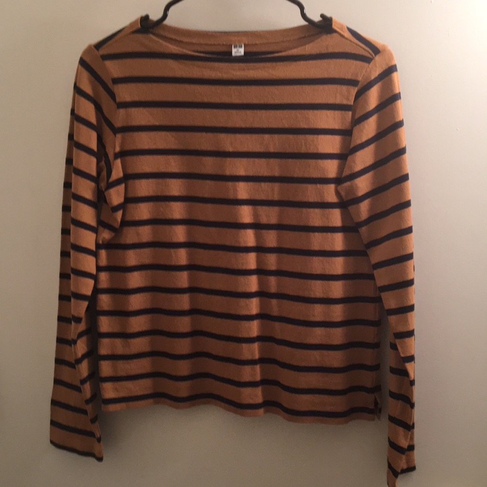 Stripe boat neck shirt